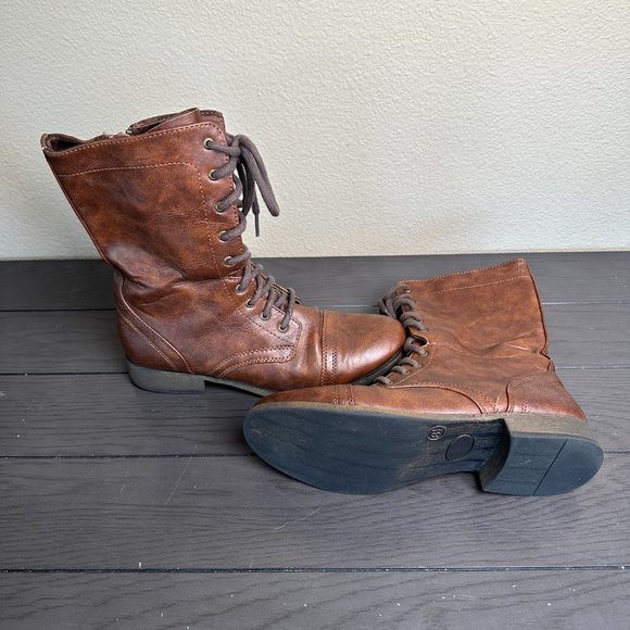 Mossimo Supply Co. - Brown Mid Calf Boots w/functional Zipper, Size 8.5 - Picture 3 of 6